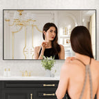 LOAAO Black Bathroom Mirror 50"X30" - Image 2