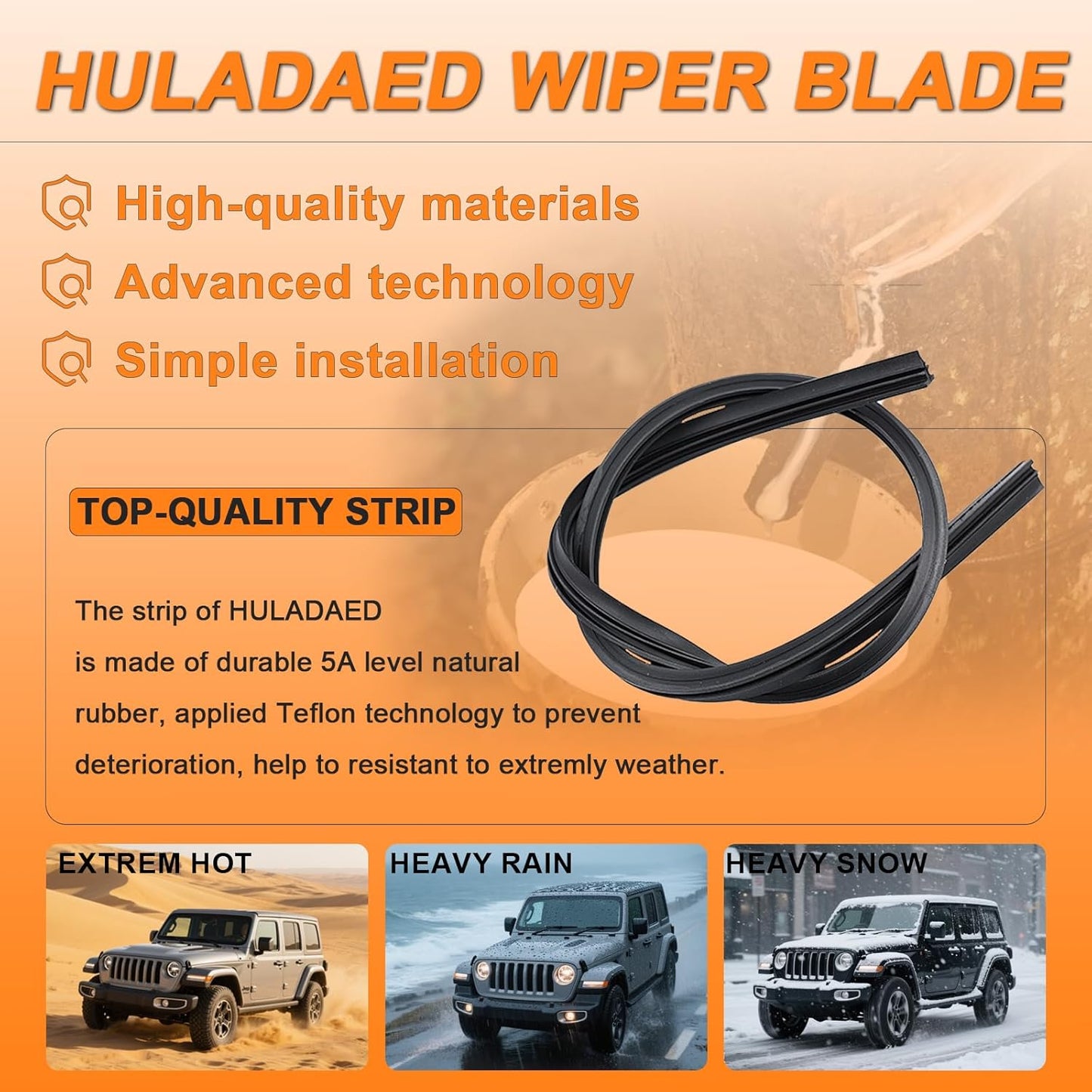HULADAED® 26'' 16'' 12'' Windshield Wipers Replacement for Subaru Crosstrek 2013-2017 Impreza 2012-2016 Nissan Murano 2014-2009,Silicone Front Rear Wiper blades for MY Car-All Weather & Quiet(3 PACK)