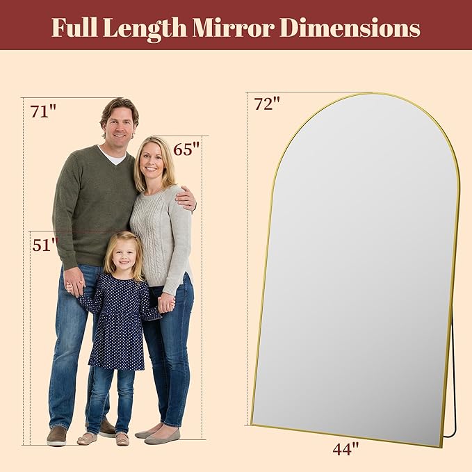 Suidia 72"x44" Arched Full Length Mirror - Image 4