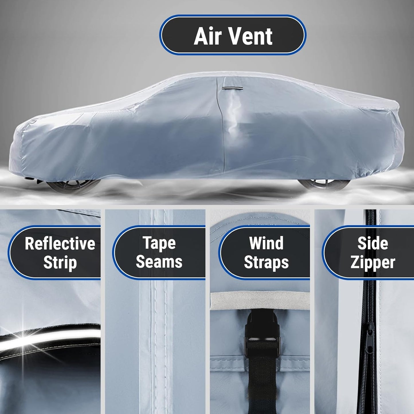 iCarCover Premium Car Cover for 1973-1977 Chevy Monte Carlo Heavy Duty Waterproof All-Weather Automobiles Custom Fit Indoor Outdoor UV Snow Protection Covers with Straps and Bag