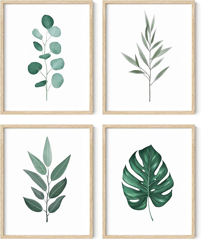 HAUS AND HUES Green Plant Art Print Set of 4-16x20 by HausandHuesArtPrints