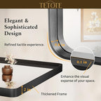TETOTE 72 x 36 Inch Black Bathroom Mirror, Rectangle Matte Metal Frame Wall - Image 4