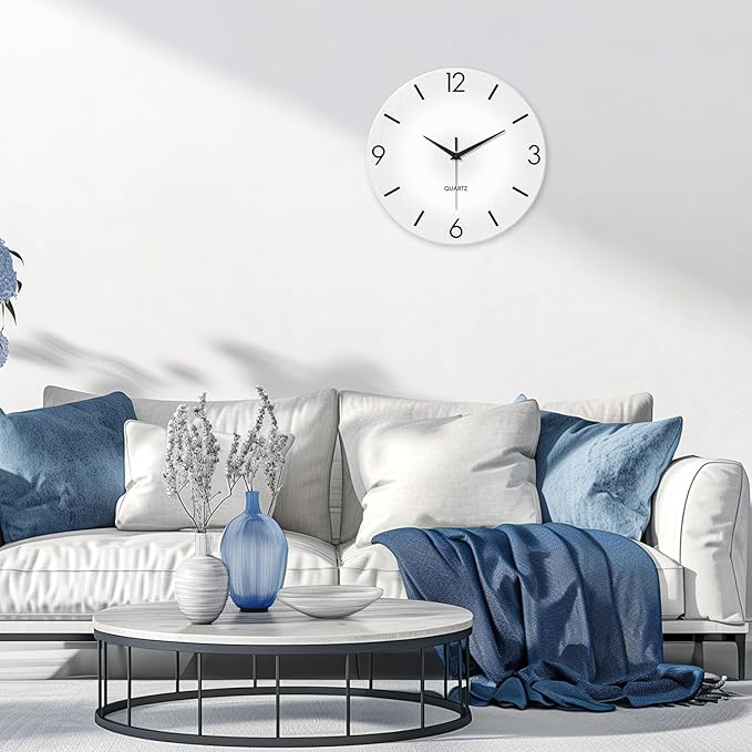 XFM Large Minimalist Wall Clocks Battery Operated 24 Inch White Modren Wall - Image 2