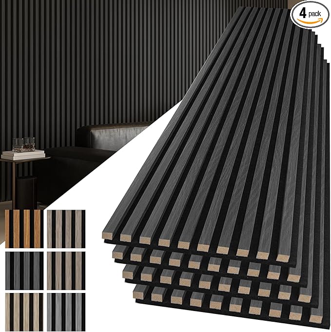 Art3d 4-Pack 108" x 12" Acoustic Wood Panels by Art3d