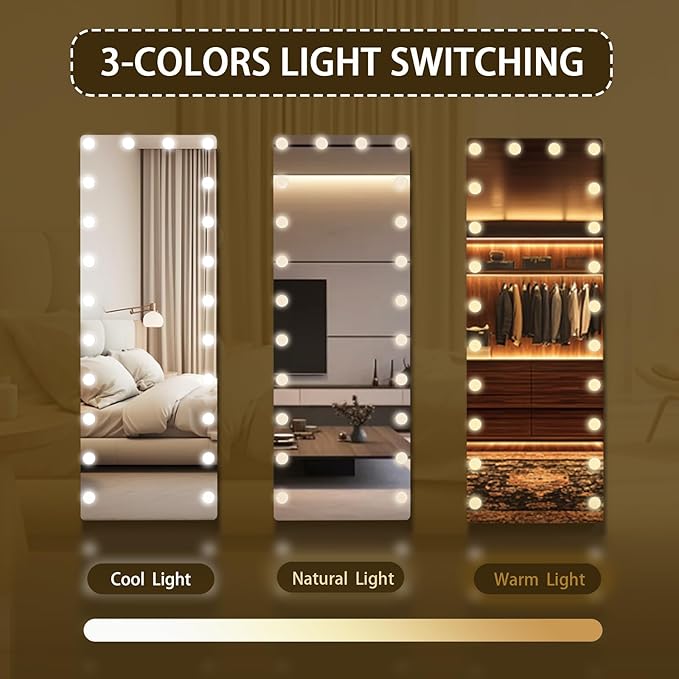 Kosmonia 66x22 Hollywood Full Length Mirror - Image 4