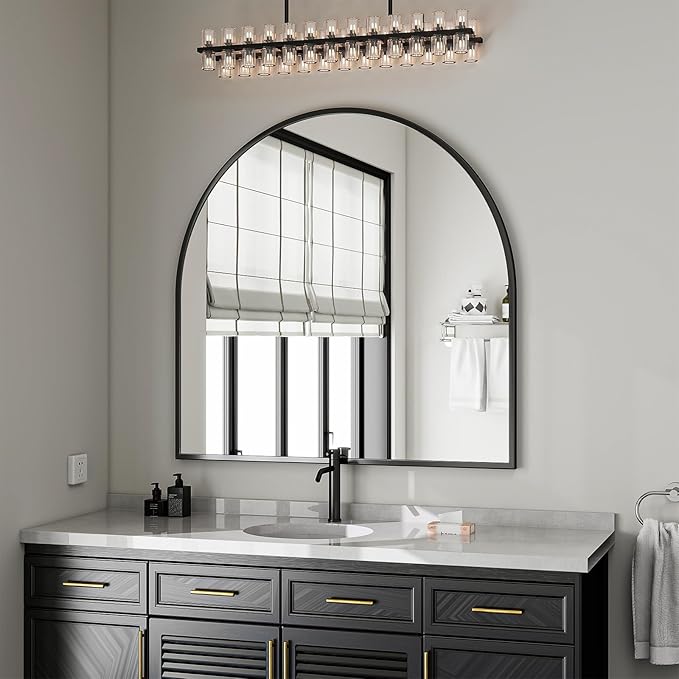 VooBang Wide Arched Wall Mirror, 38 x 40 inch Arch Bathroom Mirror, Wall - Image 2