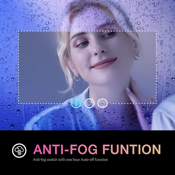 LOAAO 60”X40“ RGB LED Bathroom Mirror - Image 3