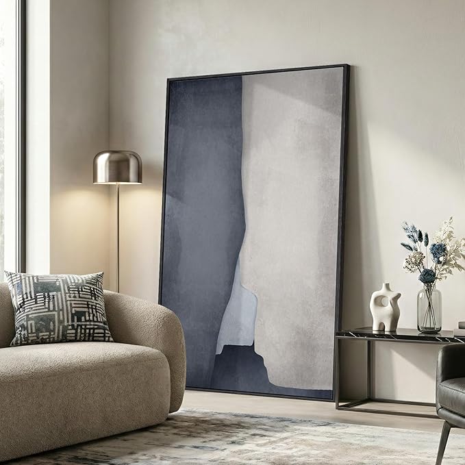 Extra Large Framed Neutral Abstract Wall Art - Image 2
