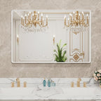 LOAAO 40x32 Inch White Metal Framed Bathroom Mirror - Image 8