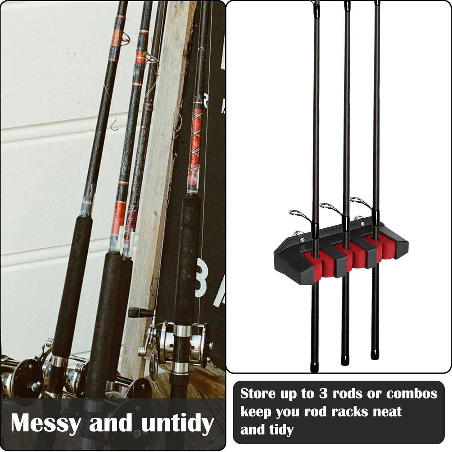 2 Pcs Magnetic Fishing Rod Holder for Car Fishing Pole Rack Vertical Rod Storage Holders for Truck Bed Boat Wall Garage Door