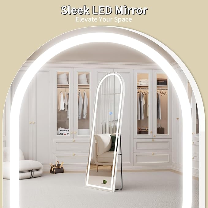 Koonmi LED Full Length Mirror, Lighted Floor Mirrors - Image 5