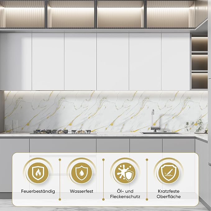 IZODEKOR Marble-Look Wall Panels – Set of 4, 47.24 × 23.62 inches – Alternative - Image 4
