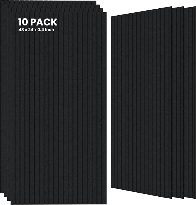 10 Pack Large Acoustic Panels, 47.2 x 23.6 x 0.35 Inch Sound Proof Foam Panels by TO-TH