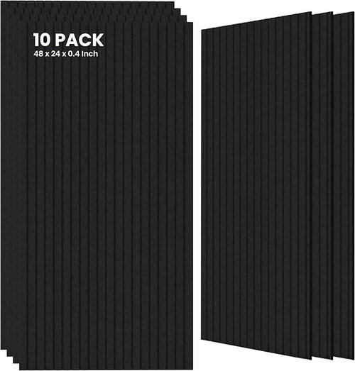 10 Pack Large Acoustic Panels, 47.2 x 23.6 x 0.35 Inch Sound Proof Foam Panels by TO-TH