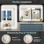 50x40 LED Bathroom Mirror with Lights, Backlit and Front Lit Anti-Fog Lighted - Image 6