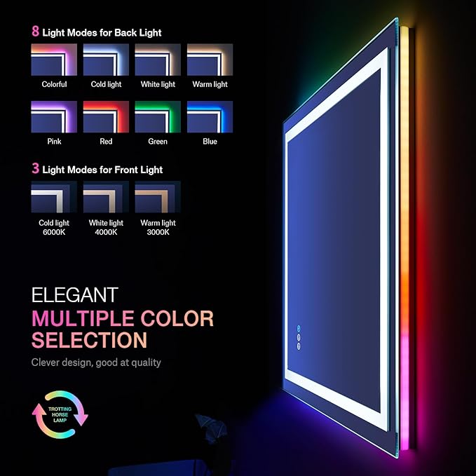 LOAAO 24"X32" LED Bathroom Mirror - Image 3