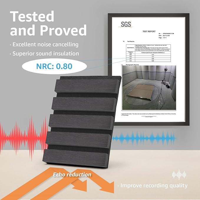 Art3d 4-Piece Wood Slat Acoustic Panels - Image 2