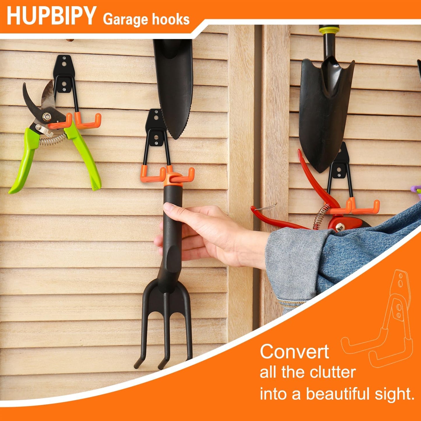 Heavy Duty Garage Hooks 12 Pack, 2.8 inch Small U Shaped Hanger, Wall Mounted Storage System, Power and Garden Tool Organizer, for Hanging Ladders, Hose, Bulk Items and More