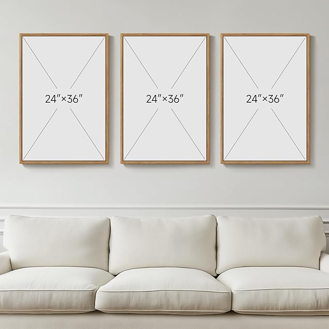Large Framed Neutral Vintage Wall Art - Image 3