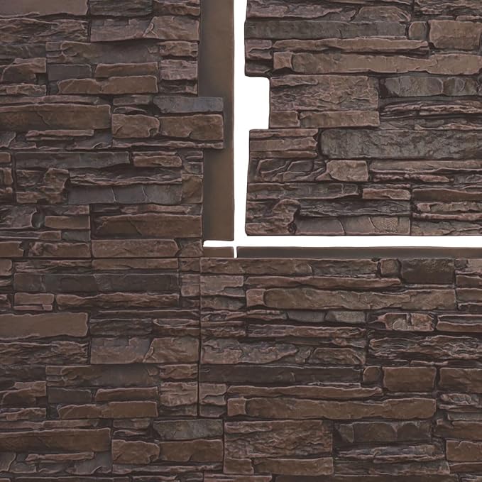 EverStone Canyon Ridge Faux Stone Panel, 45 3/4"W x 24 1/2"H x 1 1/4"D - Image 9