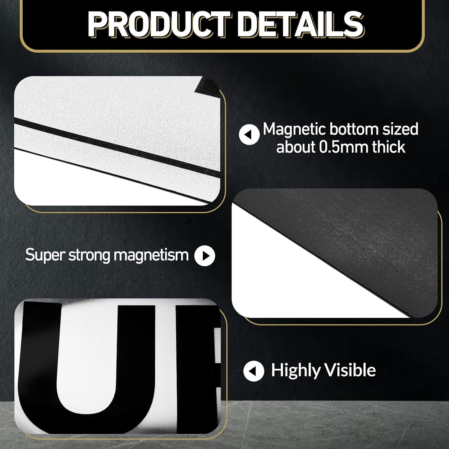 2 Pcs Security Officers Magnetic Signs Heavy Duty Reflective Security Sign Magnet Waterproof Magnetic Decals for Vehicles Cars Truck Rover Patrol 18 x 6 Inch White with Black Border