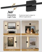 Rayogale 36 Inch 8000mAh Rechargeable Battery Operated Wall Sconce Set of Two - Image 5