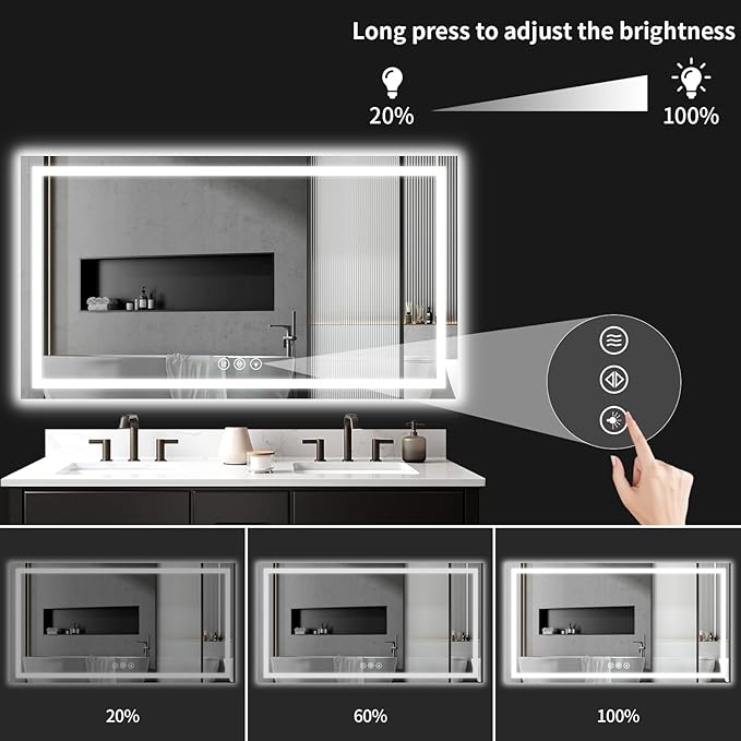 LED Bathroom Mirrors 36"x60" Bathroom Mirror - Image 4