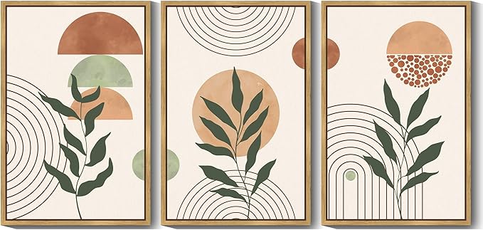 PHOPAGO Boho Wall Art Sage Plant Botanical Bohemain Framed Wall Printing Large - Image 9