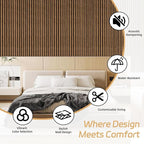 RITOLLO 4 Pack Wood Panels for Wall, 90.55"×12.6" Wood Slat Acoustic Panels for - Image 3