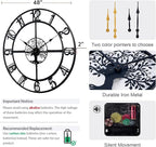 48 Inch Large Wall Clock for Living Room– Black Metal Clock - Image 2