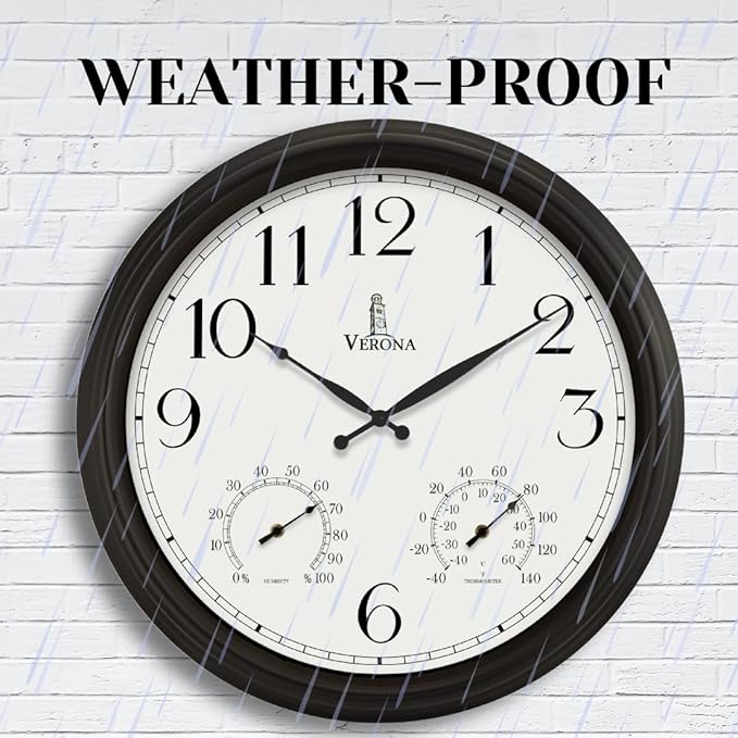 24 inch Outdoor Clocks for Patio Large Waterproof - Image 5