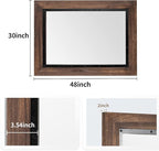 YOSHOOT Rustic Wooden Framed Wall Mirror, Natural Wood and Iron Bathroom Vanity - Image 2