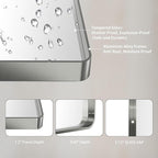 LOAAO 72X40 Inch Brushed Nickel Bathroom Mirror, Rounded Rectangle Silver Metal - Image 5