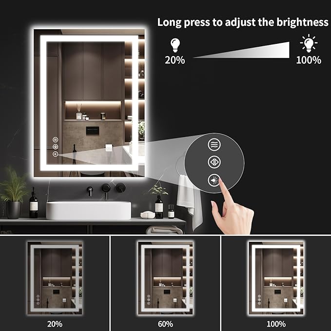 20"x28" LED Bathroom Mirror - Image 4