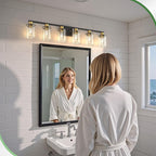 DORESshop Bathroom Light Fixtures, 6-Light Gold and Black Bathroom Lighting - Image 6