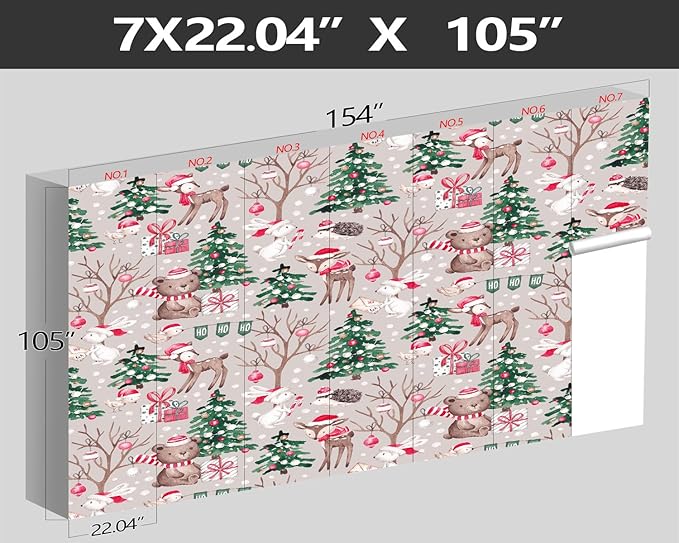 XMPMBM-Christmas Day Cartoon Pine Forest Nursery Room Fabric Wallpaper Kids - Image 4