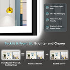 84x40 Black Framed LED Bathroom Mirror - Image 4