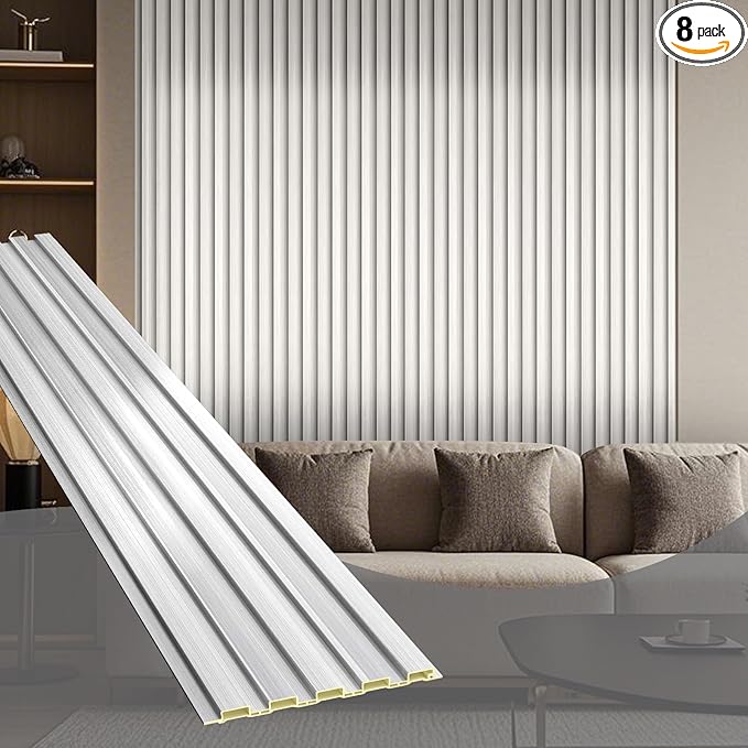 OUZUGIE WPC Acoustic Slat Wall Paneling, Living Room, TV Background, Study Room by OUZUGIE