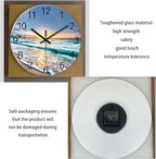 Coastal Glass Battery Wall Clock 24 Inch Blue Extra Large Clocks - Image 6