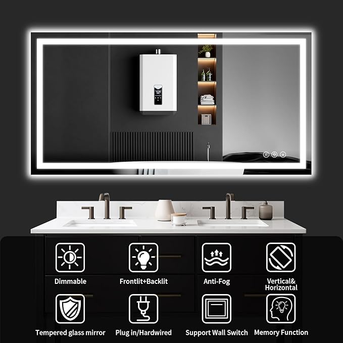 LED Bathroom Mirrors 38"x48" Bathroom Mirror - Image 8