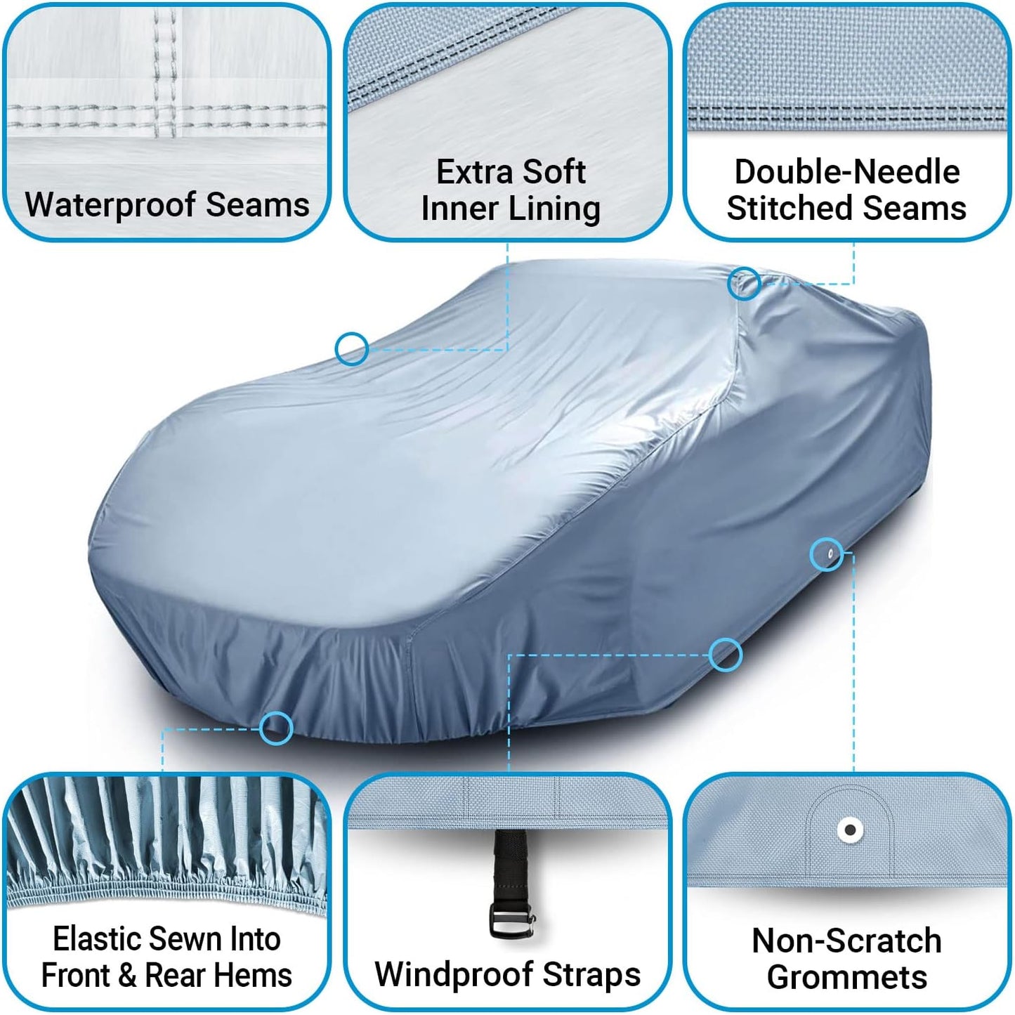 iCarCover Premium Car Cover for 1953-1957 Pontiac Star Chief Heavy Duty Waterproof All-Weather Automobiles Custom Fit Indoor Outdoor UV Snow Protection Covers with Straps and Bag