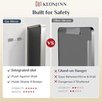 Keonjinn Brushed Nickel Mirror 60 x 36 Inch Large Silver Bathroom Mirror - Image 9