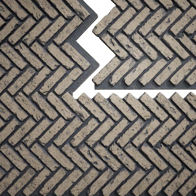 EverStone Herringbone Faux Brick Panel, 46 1/2"W x 25 1/4"H x 1"D, Ash Color - Image 9