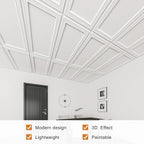 WOWSTAR 12-Pack 2x4ft Drop Ceiling Tiles, Waterproof Glue up Ceiling Panels - Image 4