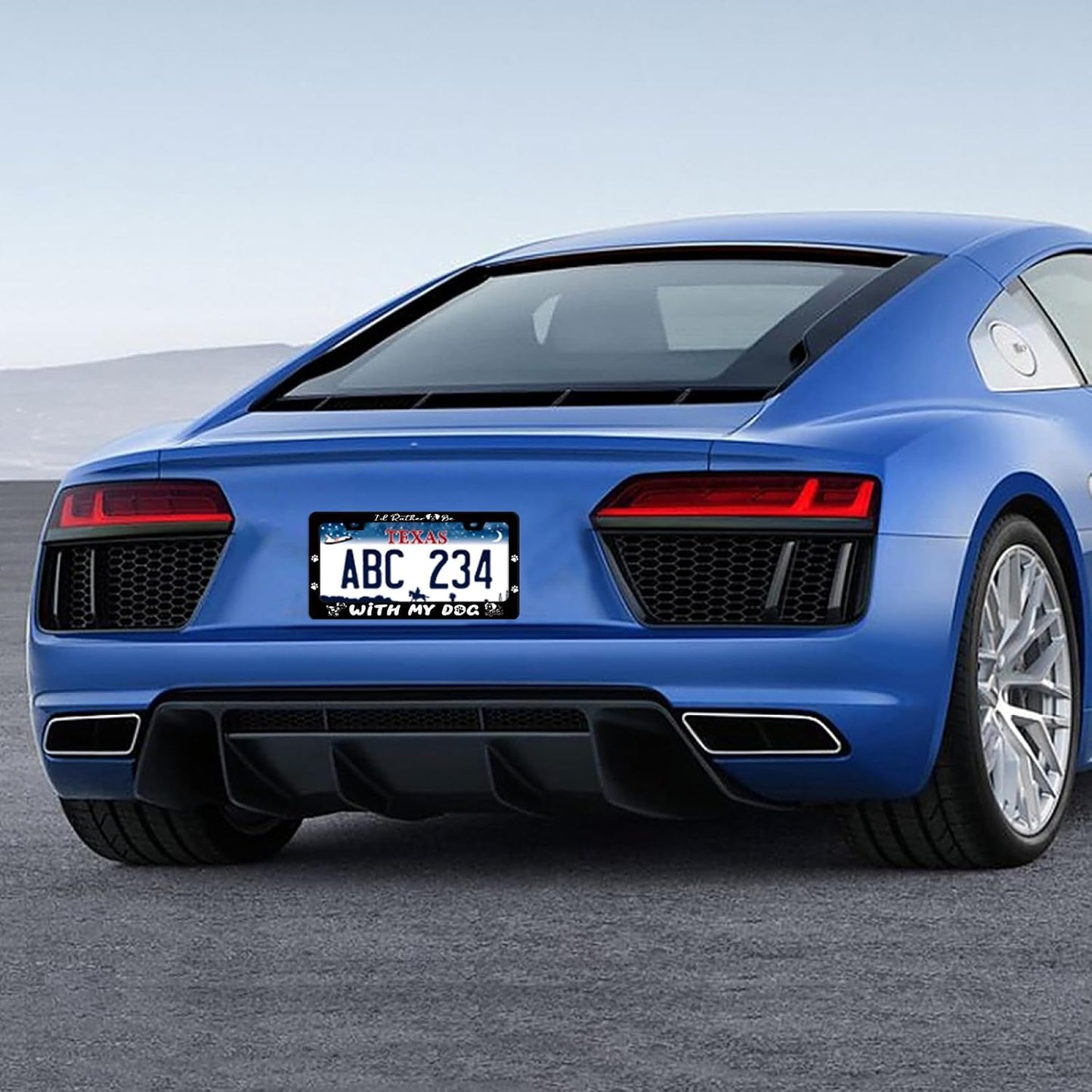 I'd Rather Be with My Dog License Plate Frame Pet License Plate Holder Funny Stainless Steel Accessories Cars Decor with 2 Holes and Screws Fits Standard Us Ca Vehicles 12.2 X 6 in