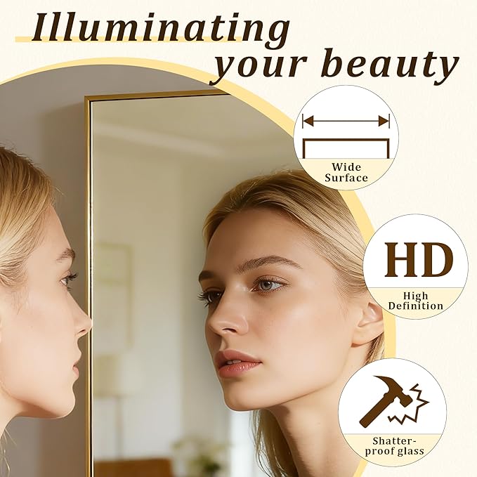 BEAUTYPEAK 86"x40" Rectangle Full Body Floor Mirrors, Full Length Mirror - Image 2