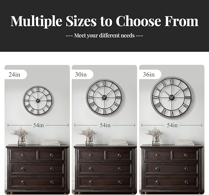 Cuspin 36 Inch Large Farmhouse Wall Clock - Image 6