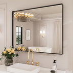 LOAAO Black Bathroom Mirror 30"X36" by LOAAO