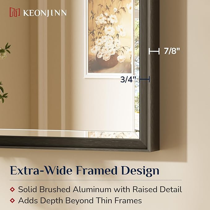Keonjinn 48" x 24" Black Bathroom Mirrors - Image 3