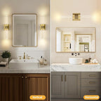 18 Inch Bathroom Sconces Set of 2, 3 Color Temperature Bubble Crystal Led Wall - Image 2